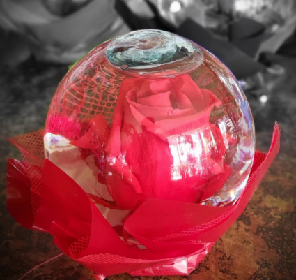 Rose Bubble Bowl Red