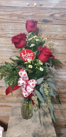 Rose bud vase valentine's day