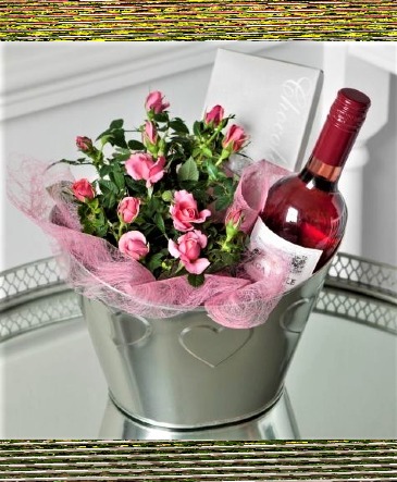YOU'RE SIMPLY THE BEST! Mini Rose Bush, wine, & chocolates  in Halifax, NS | Twisted Willow