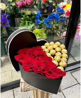 Rose & chocolate heart box  