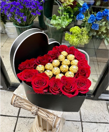 Rose & Chocolate Heart Box   
