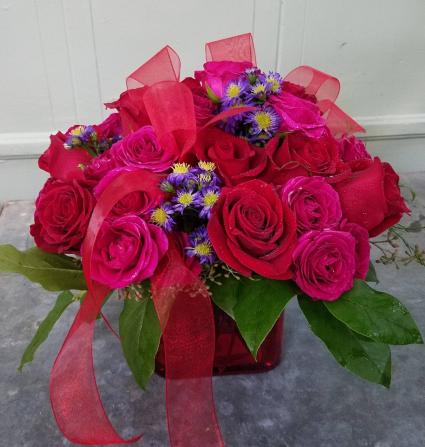 Rose Cube Arrangement Roses
