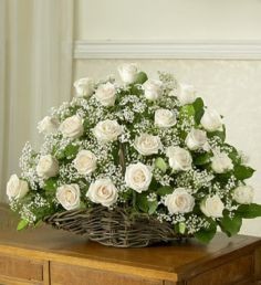 Rose Fireside Basket Send a Message of Respect