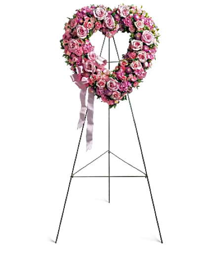 Rose Garden Heart Sympathy  standing and wreath sympathy