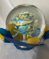 Rose Globe Blue and Yellow  