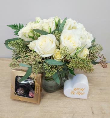 Rose Gold Flower and Gift Bundle in Barre, VT | Forget Me Not Flowers and Gifts LLC