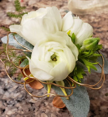 Rose gold ranaculus Wrist corsage