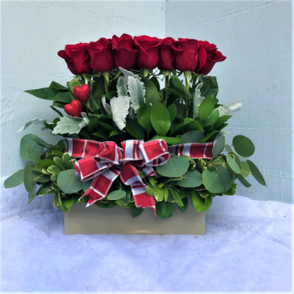 Rose Hedge Grey container