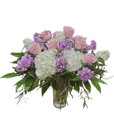 Rose, Hydrangea, Stock Combo Vase Arrangement
