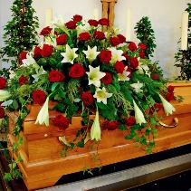 Rose Lily Farewell Casket Flowers