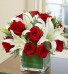  Rose Lily Love Cube Vase Arrangement
