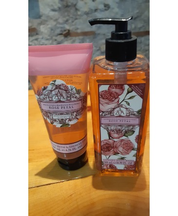 Rose Petal Luxury Hand Wash and Shower Gel From The Somerset Toiletry Co. England 2 pieces in Cambridge, ON | KELLY GREENS FLOWERS & GIFT SHOP