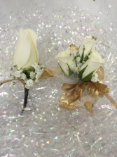 Rose Prom Set Wrist corsage and boutonniere