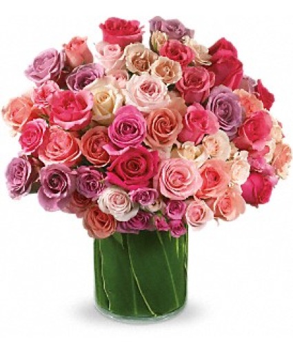 Rose Rapture Mixed Pastel Rose Vase