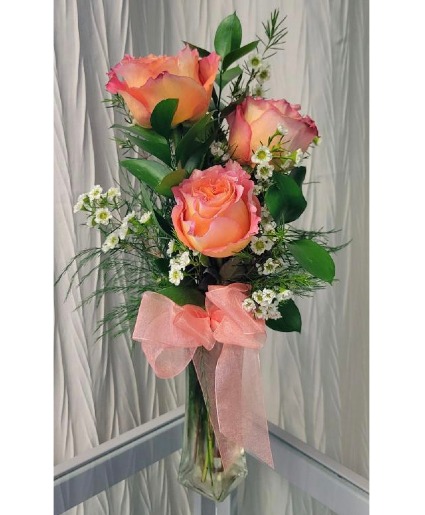 ROSE TRIO (peach or pink - color in stock) Designer's Choice