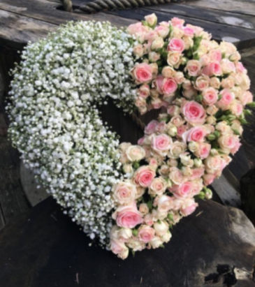 Rose whisper heart Baby’s breath and rose heart in Ozone Park, NY | Heavenly Florist