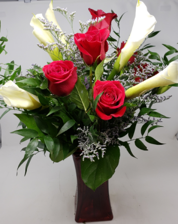 Roses and Calla Lillies