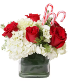 Roses and  hydrangea candy cane bouquet fresh floral