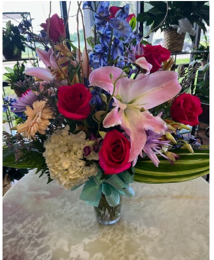 Roses and Hydrangea  Vase