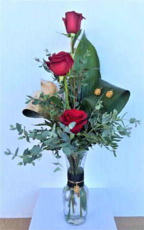 Roses and Jewelry Bud Vase Arrangement
