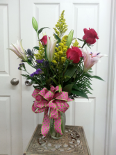 Roses and Lilies Vase arrangement