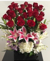 Roses and Lily box Mother’s Day Arrangement