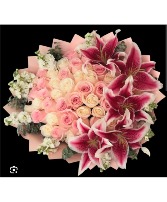Roses and Lily Wrapped BE MINE