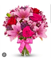 Roses and Lily's  Vase bouquet