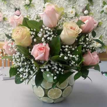 Roses and limes Vase