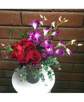 Roses And Orchids Arrangement