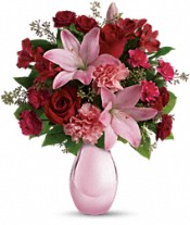 Roses and Pearls Vase Arrangement