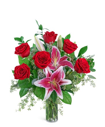 Roses and Romance Flower Arrangement in Bowie, TX | A COTTAGE FLORIST & GIFTS
