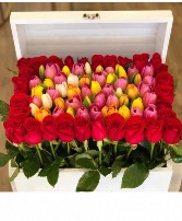 Roses and tulips Treasure box. 