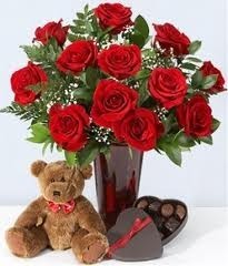 Roses , Teddy Bear & Chocolates 