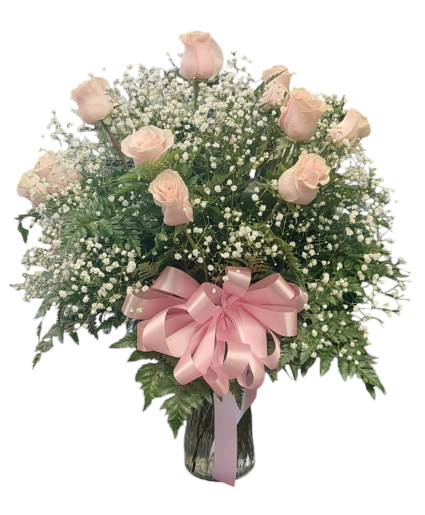 Roses by the Dozen - Pink Rose Arrangement