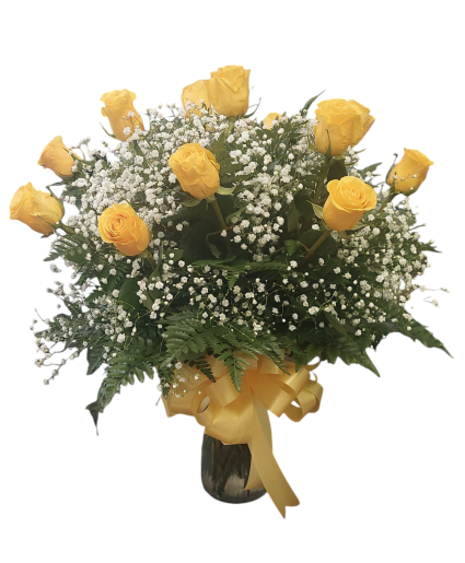 Roses by the Dozen - Yellow Rose Arrangement