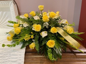 Roses & Calla Lilies Casket Spray FD-25