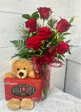 ROSES & CHOCOLATE BEAR :) Valentines Day Special