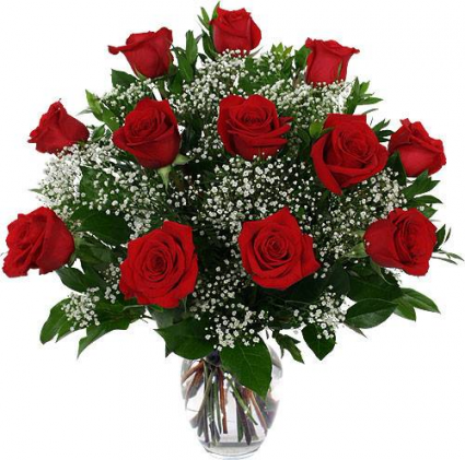 Roses Classic Vase Arrangement or a beautiful standard dozen in a beautiful Cut bouquet.