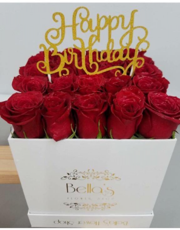 Roses In a Box Happy Birthday