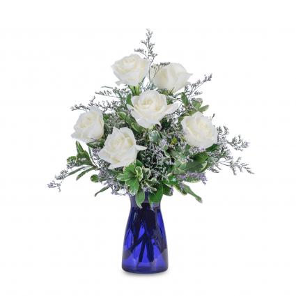 Roses in Blue Centerpiece