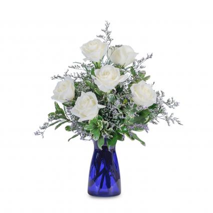 Roses in Blue Arrangement