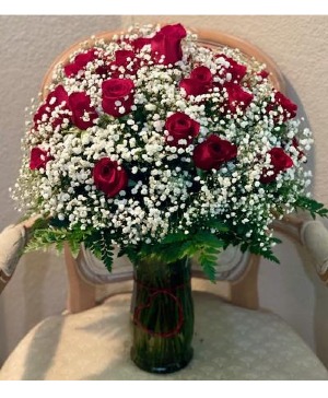 24 ROSES IN THE CLOUDS  Floral Arrangement