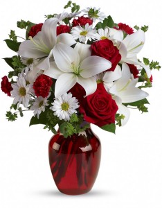 Roses, Lilies, Carnations, Daisies #2 Vase Arrangement