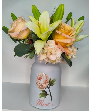 Roses & Lilies Mom Vase Vase Arrangement 