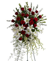 Roses & Lilies Tribute Spray Sympathy