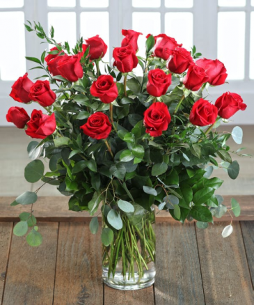 Roses My Love Mixed greens and euc in Snellville, GA | SNELLVILLE FLORIST