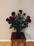 dz roses  red roses in vase with filler dozen red roses in vase