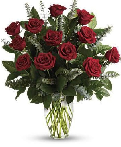 Roses Vase Arrangement - Red 