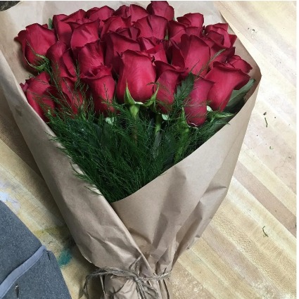 SPECIAL!  Roses Wrapped in Kraft Paper